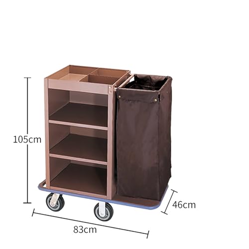 Carrito de Limpieza Comercial Tradicional de 3 Estantes con Bolsa y Ruedas - Ideal para Limpieza Profesional