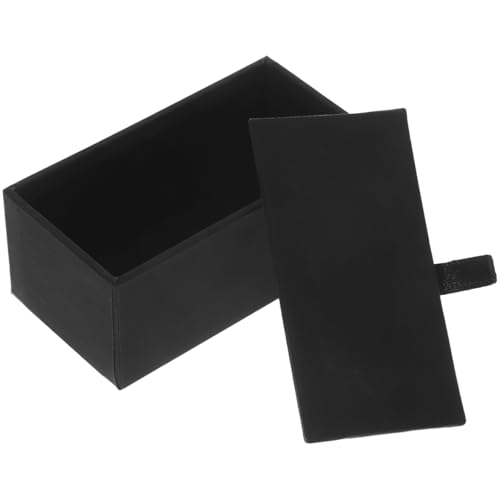 BESPORTBLE Boîte À Boutons De Manchette Boîte Cadeau Bijoux Portable Pour Rangement Et Présentation Organiseur De Voyage Réutilisable 8.50 X 4.50 X 3.50 cm Noir