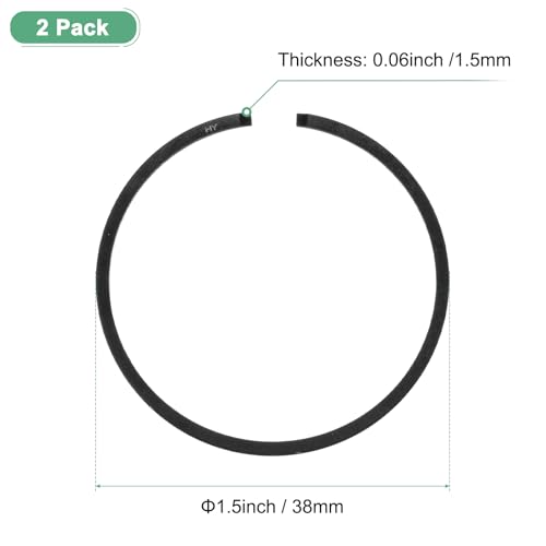 M METERXITY 2er-Pack Kolbenring-Set 38mm x 1,5mm Standard Kolbenring Kolbenringe Elektrosäge Ersatz für Kettensägen Ersatzteile [Schwarz]