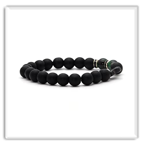 Image of Xusamss Fashion 8MM Matte Agate Beads Bracelet Cross Elastic Bracelet,7 1 /2 Wrist