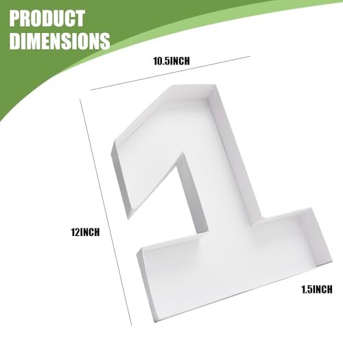 Image of 12 inch Fillable Number Paper Mache Cardboard Cutouts Sweet Charcuterie Board Tray (White, 1 Shape)