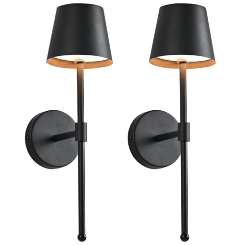 Zoeger 2 Packs Wireless Wall Sconces, Small Cordless 6000mAh Rechargeable Battery LED Wall Lamps, Stepless Dimming Lightings for Living Room, Bedroom,hallways, bathrooms,TV Walls，Outdoor.