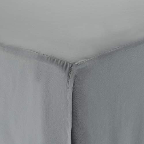 Image of Amazon Basics Lightweight Pleated Bed Skirt, Machine Washable, Wrinkle and Fade Resistant, Full, Dark Grey