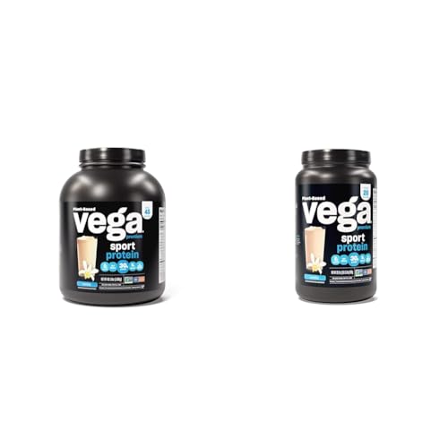 Vega Premium Sport Protein Vanilla Protein Powder, Vegan, Non GMO & Premium Sport Protein Vanilla Protein Powder, Vegan, Non GMO