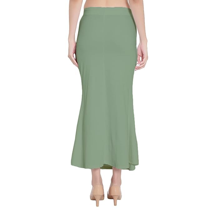 Image of Saree Shapewear Petticoat for Women Cotton Blended Lycra Shaper Petticoat with Elastic & Lace (Drawstring) Long Under Skirt Fishcut Wrinkle Free Shapewear