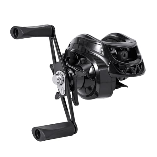 Moulinet de pêche noir en métal portable équipement durable de précision