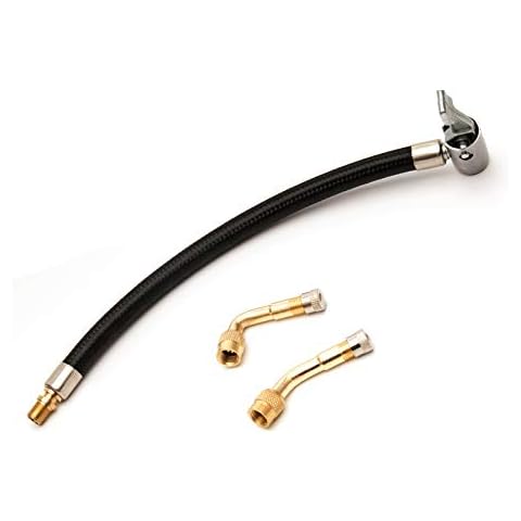 235mm Extension Pipe Inflator Pump+Brass Inflator Nozzle Extension Connector Elbow Extension Nozzle 90°135° for Automobiles Bicycles and Motorcycles with Portable Valve clamps Pipe Inflator Tools Cover