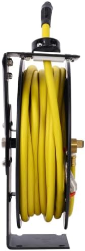 Retractable Air Hose Reel 1/2" Inch x 50 Ft Steel Auto Rewind Hose-Reel Industrial Grade Rubber Hose B 3/8" Inch x 50' One Size