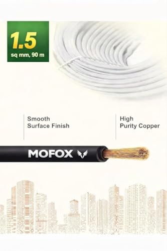 Image of MOFOX Diamond Series FR /FRLS Electrical Wire, Multi-Strand Copper Conductor 90 Meter (BLACK, 1.50 SQ MM)
