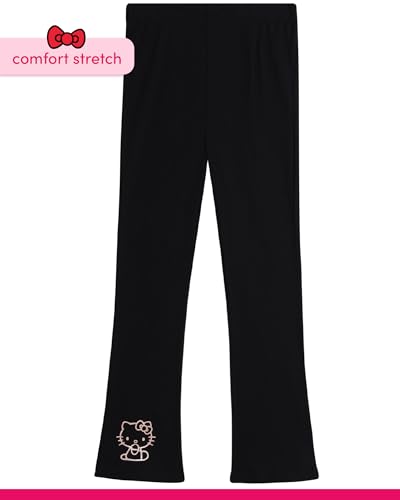 Image of Hello Kitty Girls Pants Set - 3 Piece Zip Up Vest, Long Sleeve Graphic Shirt, Fleece Pants - Matching Set for Girls (2T-12), Size 2T, Light Pink /Black /White