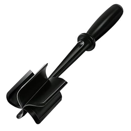 Wedhapy Machacador de Carne espátula para Carne Picador Resistente al Calor con 5 Cuchillas Curvas Apto para Uso alimentario Separador de Antiadherente Color Negro