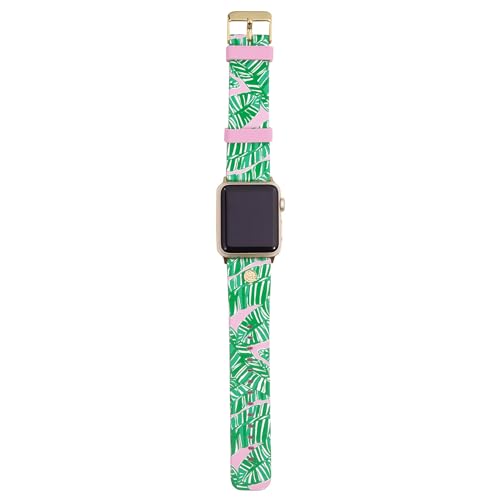 Lilly Pulitzer Silicone Smart Watch Band for Women, Sized to Fit 38mm 40mm 42mm & 44mm Smartwatches, Compatible with Apple Watch Series 1-6 and SE, Let's Go Bananas Pattern