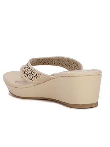 Image of Bata Womens AUDREY THONG Heels, Beige, (6713777)