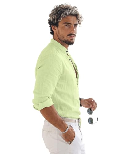 Image of Men's Cotton Blend Combo Short Kurta with Mandarin Collar Neck Full Sleeves Solid Pattern Curved Hemline Regular Fit and Standard Length (Pack of 3)