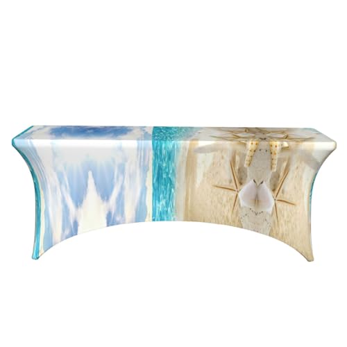 Nappe extensible élasthanne 1,8m imprimé océan lavable pour banquet - 3