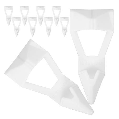 Uonlytech Soportes para Estantes Flotantes de Plástico Blanco, Tamaño 3, 10 Piezas, Soportes Divisorios Ajustables para Armarios y Gabinetes, Uso en Organización de Ropa y Cocina