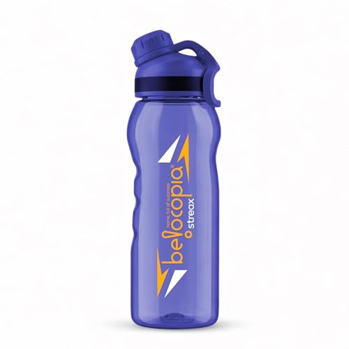 Image of Streax Sports Water Bottle 1 Litre (1000ml) | Blue | BPA-Free, Leakproof Gym Bottle | Lightweight with Easy Grip & Carry Loop | Durable Fitness Bottle for Gym, Running, Cycling & Outdoor Use