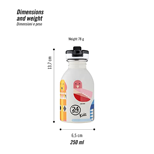 24BOTTLES Kids - Trinkflasche Kinder mit Strohhalm 250 ml, Thermosflasche Kinder 24h Cold 12h Hot, Wasserflasche 100% Versiegeltem Deckel, Umweltfreundliche Trinkflasche Edelstahl, Best Friend