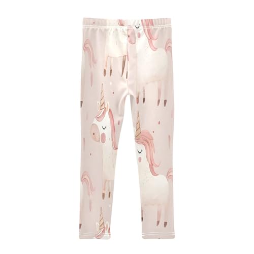 Toddler Girls Leggings Printed Yoga Pants Leggings Unicorn Pink Background for Kids2