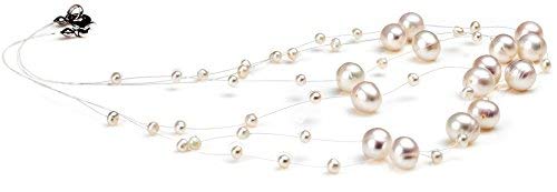 Mary White 3-9mm A Quality Freshwater Cultured Pearl Necklace For Women-18 in Princess length2