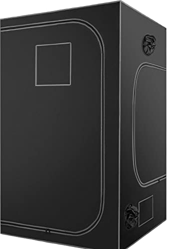 Grow Tent 48x48x80 Hydroponic Mylar Grow Tent with Observation Window Removable Floor Tray for Indoor Plant Tent 4x4 Water-Resister Grow Tent Reflective Garden Growing Dark Room Density 1680D Canvas