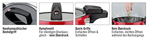 GSW Energiespartopf mit Glasdeckel Gourmet Red 24cm, 4 L, Rot - Image 3