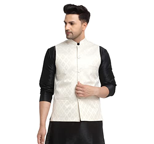 Image of ABH LIFESTYLE Men's Jacquard Nehru Jacket.