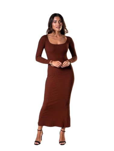 Long Sleeve Maxi Bodycon Dress - Women's Shapewear - Body Shaper Tummy Control Shapewear for Women