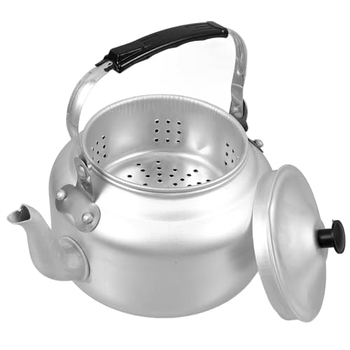 MAGICLULU Teapot with Filter and Handle 4Oz Portable Aluminum Tea Kettle Lightweight Water Kettle for Home Office Camping Loose Leaf Tea Brewing