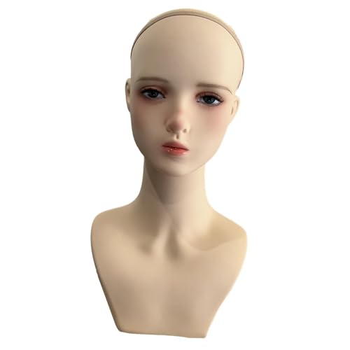 Cabeza de maniquí calva para pelucas y soporte expositor de gafas en tiendas 6