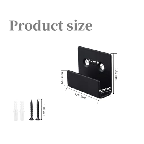 Image of TileDisplay Wall Hanger, 8 Pcs Stainless Steel Wall Mount Brackets Hook, Heavy Duty Tile Hanger for Mirrors, Picture Frame Ceramic Wall Display (Black Inner Width 10mm /0.39 inch)