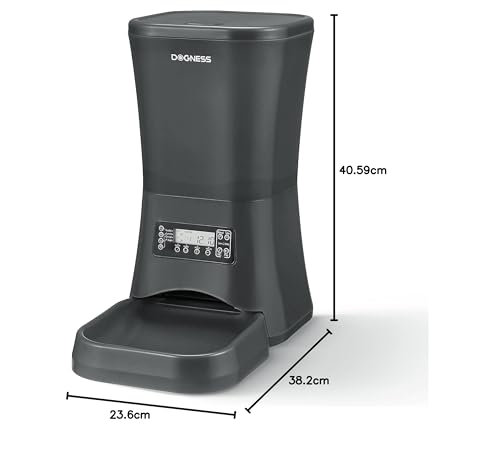 DOGNESS 9L Hundefutterautomat für große Hunde, Automatischer Hundefutterspender mit Timer, Extra groß, Programmierbarer automatischer Tierfutterspender, Portionskontrolle