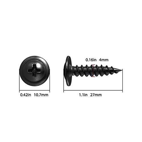 Wensilon HSHS0005 250 Pcs)#8×1 Inch Black Truss Head Wood Screws Quick Metal Self Tapping Zinc Oxide thumb #1