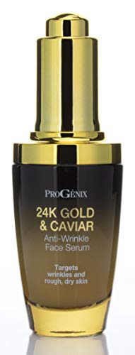 Progenix 24K Gold And Caviar Serum. Anti-Wrinkle Serum With 24Kt Colloidal Gold, Vegan Green Caviar, Manuka Honey For Fine Lines, Wrinkles, And Dark Spots. 1 Fl Oz (30 Ml) #TOP2