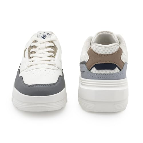 Image of Red Tape Men's Sneakers Blue Pu Mesh Round Toe Lace-Up Lightweight Comfort