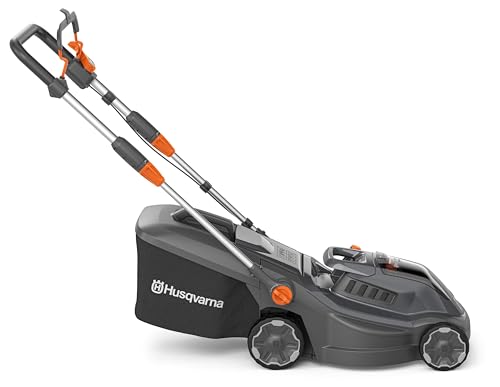Husqvarna Aspire™ Lawnmower 18V 34cm Kit with 4.0Ah Battery and 2.5Ah Charger | Electric Lawn Mower Cordless | Battery Lawn Mower with Adjustable Handle and Compact Storage