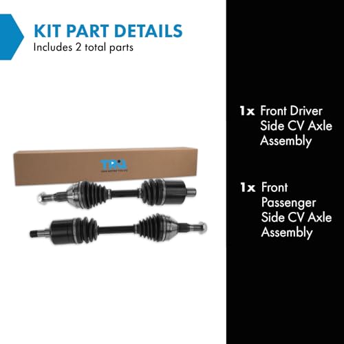 Image of TRQ Front Driver & Passenger Side CV Axle Assembly Set for 00-11 Chevrolet Impala 00-07 Monte Carlo 05-09 Buick LaCrosse 98-08 Pontiac Grand Prix 00-05 Buick Century