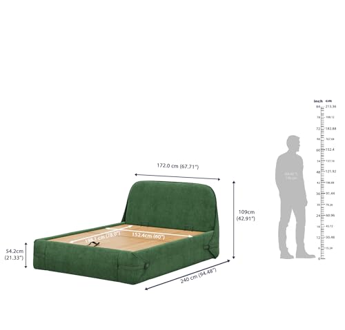 Image of Wakefit Hibernis Queen Size Hydraulic Storage Upholstered Bed