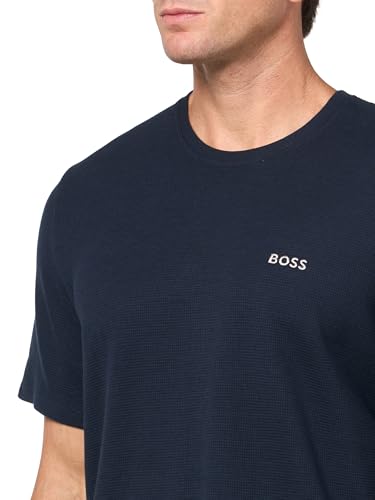 BOSS Men's Waffle Contrast Logo Short-Sleeve T-Shirt3