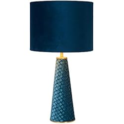 Lamparas De Mesa Turquesa Lucide EXTRAVAGANZA VELVET - Lámpara de mesa - Ø 25 cm - 1xE27 - Turquesa