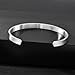 MEALGUET Stainless Steel Mens Cuff Bracelet : Minimal Cool Silver Open Metal Cuff Bangle Bracelets for Men,65mm,Mens Bracelet Jewelry