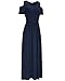 STYLEWORD Womens 2025 Fashion Navy Blue Cold Shoulder Short Sleeve Summer Casual Maxi Long Dress with Pocket(Navy,L)