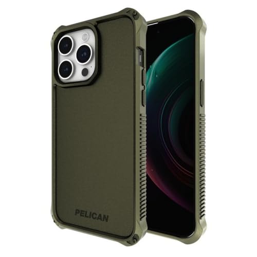 Pelican Guardian Series - iPhone 15 Pro Case 6.1 [Compatible with MagSafe] Magnetic Charging iPhone Case Cover [16FT MIL-STD Drop Protection] - Rugged Anti-Scratch Shockproof - OD Green