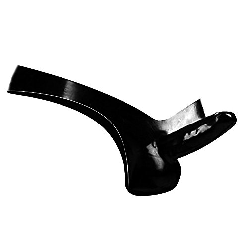 EXLATEX Herren Schwarz Latex Gummi G-String Unterwäsche mit Penis- und Ballscheide - Schwarz - X-Large