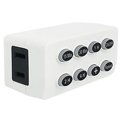 Uninex PS97 Smart Digital Countdown Timer with Repeat Function, Single AC Outlet, Lighted Buttons, UL Listed Cover