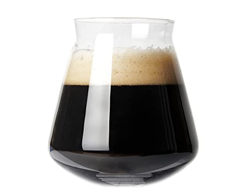 Stielloses Teku 240 ml fassförmiges Bierglas - Craft Beer Tulip Taster oder kleine Ausgießer - auch als Bourbon oder Whiskey Snifter Taster - Set mit 2 Stück Cover