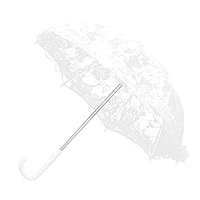 Marvellous Lace Umbrella Craft Flowers Lace Embroidery Umbrella Decorative Handheld Folding Parasol for Children's Stage Performance Wedding Party Decor Photography Prop(White),42x49 centimeters
