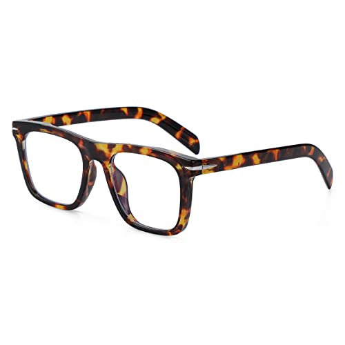 Image of JOVAKIT Square Frame Glasses for Women Men Non-prescription Clear Lens Eyeglasses Anti-Blue Light Lens Eyewear