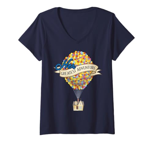 T-shirt col v Up Disney Pixar pour femme au design soigné et coupe ajustée