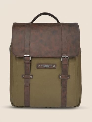 Image of Police Tendra Vegan Leather Laptop Backpack for Men & Women | 15-Inch Stylish Lightweight PU Laptop Bag with Front Pocket & Adjustable Padded Straps | Office, Travel & Daily Use